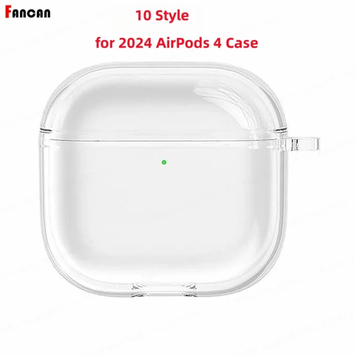 Multiple choices for For 2024 New Apple AirPods 4（USB-C)/AirPods 4 Earbuds Casewith cleaning kit lanyard transparent soft Cases - Image 1