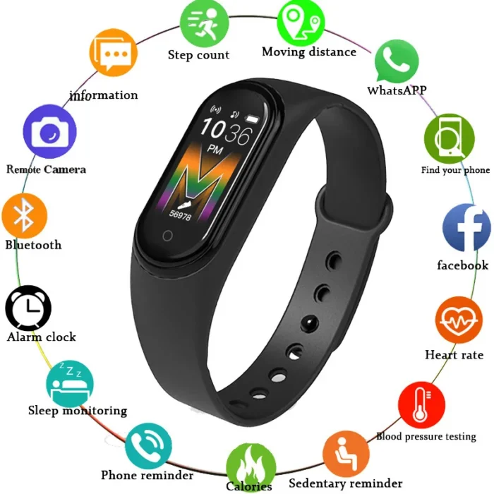 M4 M5 Smart Watch Men Women relógio smartwatch Fitness Tracker Waterproof Watches Blood Pressure Heart Rate Monitor Sports Watch - Image 1