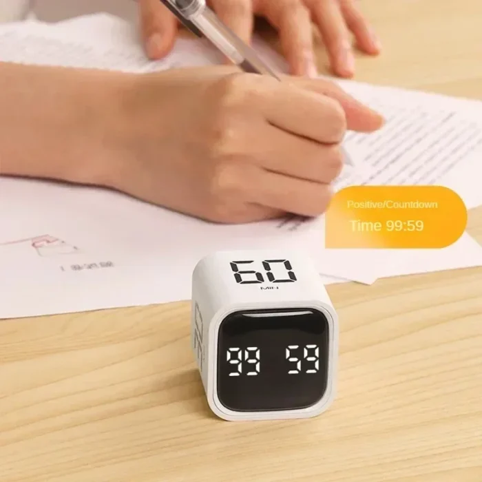 Productivity Cube Timer Gravity Sensor Flipping LED Display 4 Preset Time Dual Modes Countdown Cooking Study Mini Digital Timer - Image 5