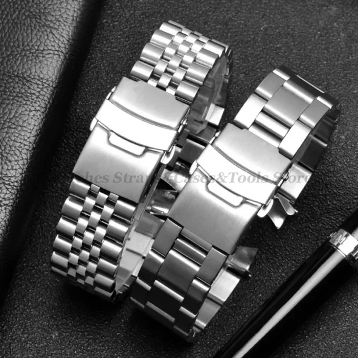 Luxury Solid Stainless Steel Band 18mm 19mm 20mm 21mm 22mm Straps for Seiko for Jubilee for Oyster Belt Men's Watch Accessories - Image 2