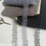 2.5CM Wide Gray Brown Black Hollow-out Embroidery Floral Ribbon Dress Clothing Collar Neckline Trim DIY Sewing Guipure Decor