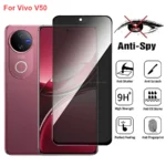 For Vivo V50 V2427 Anti Spy Privacy Tempered Glass Screen Protector Compatible For VivoV50 Full Cover Screen Phone Film