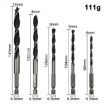 5PCS 4/5/6/8/10mm Three-pointed Woodworking Drill 1/4" Hex Shank Power Tool Reaming Drill Bit Durable High Carbon Steel - Image 6