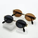 Retro Steampunk Sun Protection Sunglasses Vintage New Women's Metal Oval Sunglasses Ladies Classic UV400 Sunscreen Eyewear - Image 3