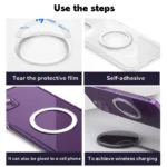 1-10Pcs Metal Sticker Ring For iPhone 15 16 Pro Max Magsafe Wireless Charger Magnetic Phone Holder Stainless Steel Plate - Image 6