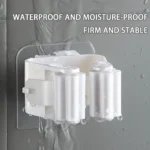 Self-Adhesive Mop Holder Broom Stand No-Drill Wall-Mounted Storage Rack Waterproof Organizer for Kitchen & Bathroom - Image 3