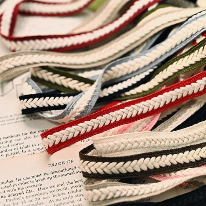 1.5CM Wide Color Cotton Braid Weaved Ribbon Frills Lace Collar Trim Fringe For Curtains Apparel Fabric Headwear Sewing DIY Craft - Image 3