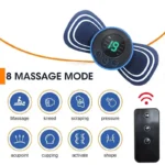 Portable Electric Intelligent Mini Neck Massager Patch for Back and Shoulder Massager With Pad and Remote - Image 2