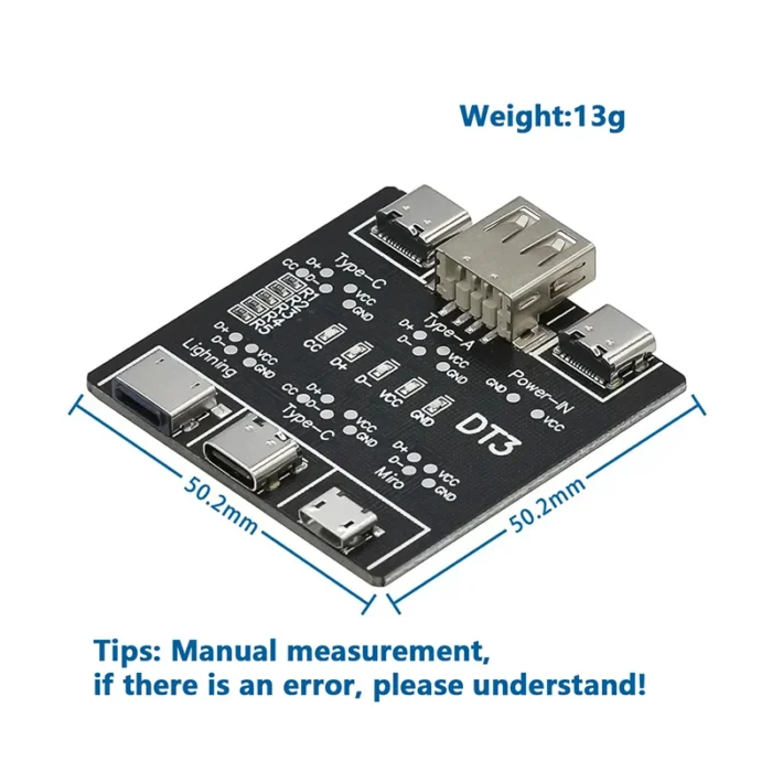 DT3 USB Cable Tester Data Cable Detection Board for IOS Android Micro Type-C Short Circuit on-Off Switching Test Board Tool - Image 3