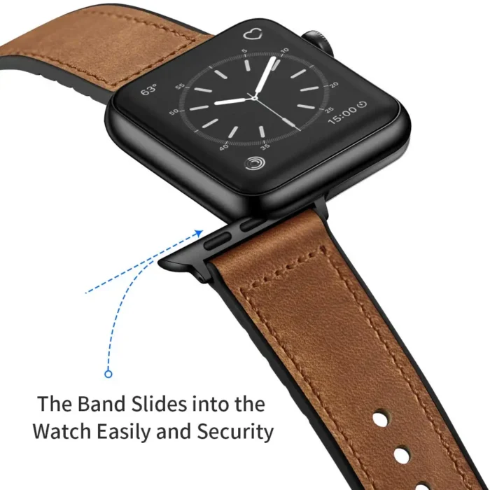 Strap for Apple watch band 44mm 42mm 45mm 49mm 41mm 40mm 46mm Leather+Silicone correa bracelet iWatch Serie 10 9 ultra 8 7 6 SE - Image 4