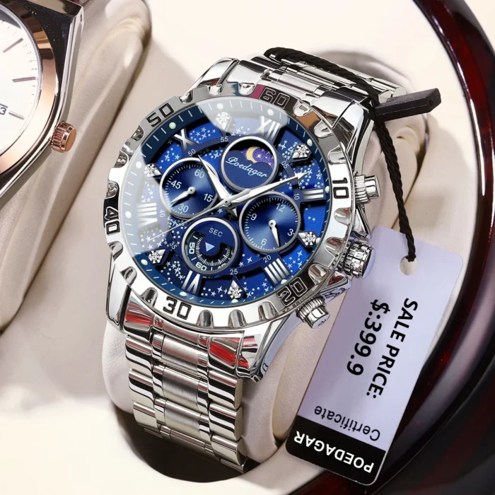 POEDAGAR Luxury Watch for Man Quartz Sports Men Watch Waterproof Luminous Stainless Steel Chronograph Men's Watches Clock Reloj - Image 1