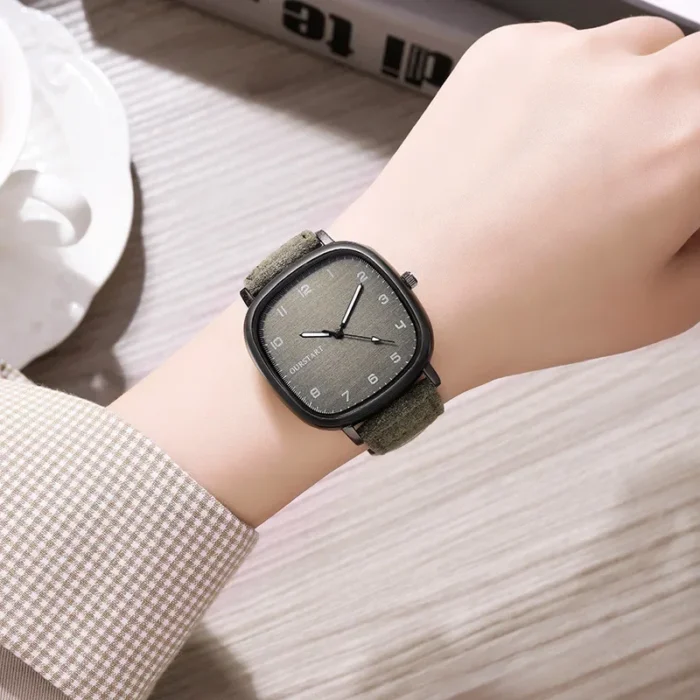Vintage Square Dial Leather Belt Wristwatch Brand Quartz Watch Youth Student Watch Casual Fashion Men Women Gift Clock Wholesale - Image 2