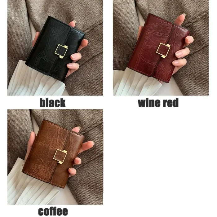 Women Wallet Vintage Short Leather Small Purse Mini Female Fashion Multi-Card Card Holder Coin Purse Multi-functional Clutch Bag - Image 5