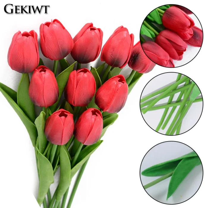 5/10/20 pcs Tulip Flower Artificial Tulip Bouquet PE Foam Home Garden Bouquet Decoration Flower for Wedding Home Decoration - Image 5