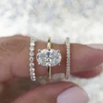 2025 new light luxury fashion versatile zircon jewelry women's super flash zircon exquisite three-piece ring - Image 3