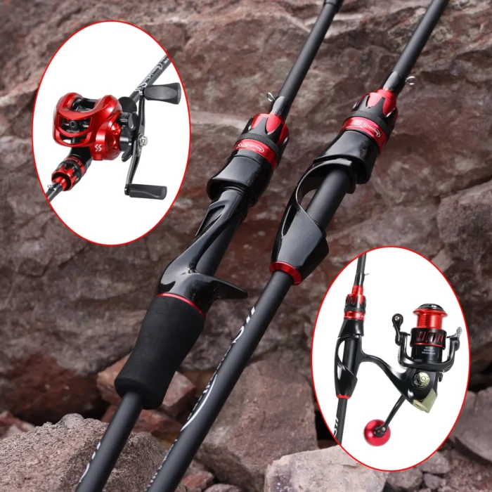 Sougayilang Baitcasting Fishing Rod 2.1m 3.3LB MAX Drag UltraLight Carbon Fiber Rod Pole 4Section with EVA Handle Caña De Pescar - Image 5