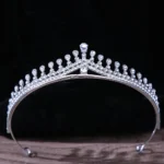 DIEZI Korean Luxury White Crystal Crown Hair Accessories Tiara Women Wedding Rhinestone Bridal Silver Color Crown Hair Jewelry - Image 4