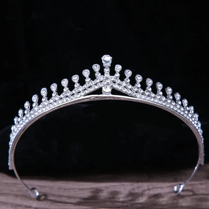 DIEZI Korean Luxury White Crystal Crown Hair Accessories Tiara Women Wedding Rhinestone Bridal Silver Color Crown Hair Jewelry - Image 4