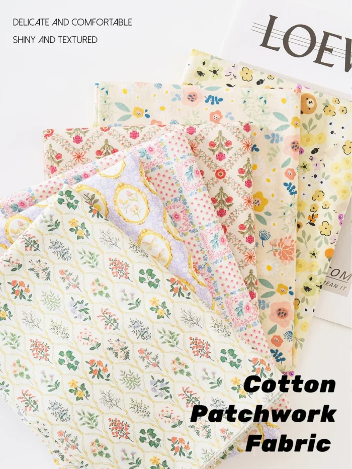 spring/summer custom printed vintagepoplin cotton fabrics for sewing doll garmentwomen dress textile cloth by the meters - Image 1