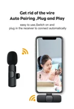 Wireless Lavalier Microphone Portable Audio Video Recording Mini Mic for iPhone Android Live Broadcast Gaming Phone Mic - Image 5