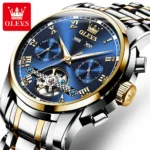 OLEVS 6607 Luxury Automatic Watch for Men Hollow Out Skeleton Men's Wristwatch Waterproof Watches Original Mechanical Hand Clock - Image 2
