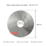 63 mm Circular Saw Blade, Alloy High-Speed Steel Diamond Resin Woodworking Saw Blade, Mini Table Saw Cutting Small Saw Blade - Image 6