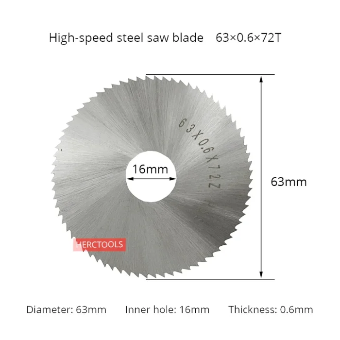 63 mm Circular Saw Blade, Alloy High-Speed Steel Diamond Resin Woodworking Saw Blade, Mini Table Saw Cutting Small Saw Blade - Image 6