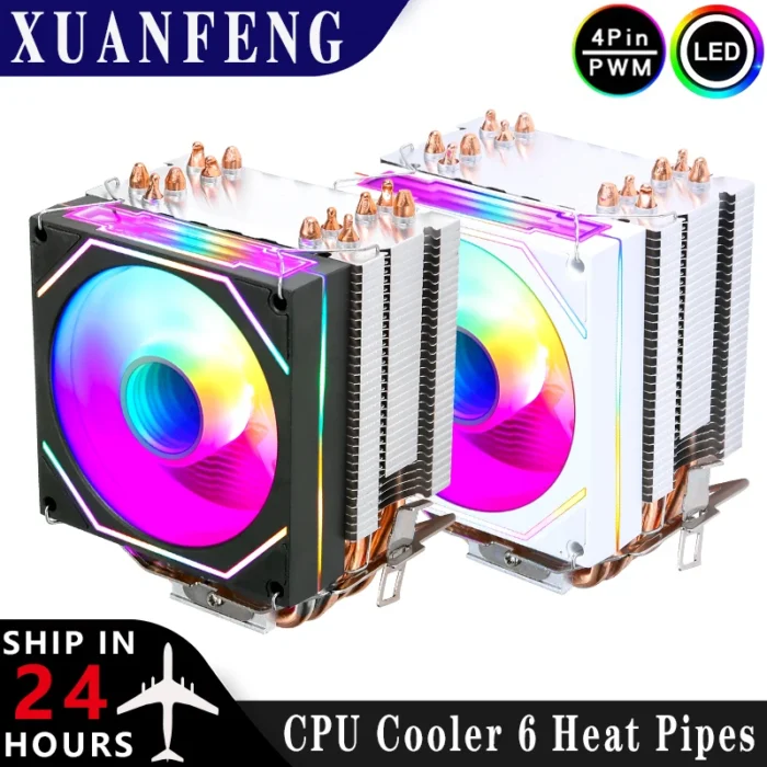 x79 x99 am5 amd am3 am4 Cpu Cooler Fan 4Pin/PWM PC 2/4/6 Heat Pipe Efficient Air-Cooled Installing LGA2011 115x 1200 1700 1366 - Image 1