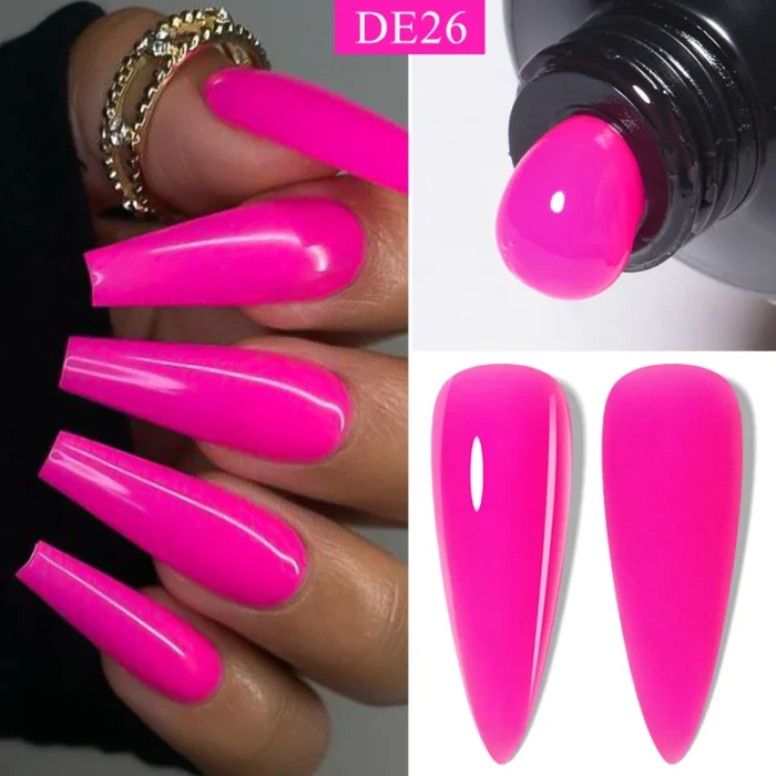 20ml Neon Nude Poly Nail Extension Gel Bright Fluorescent Gel Pink Green Quick Building Nail Semi Permanent Finger Varnish - Image 1