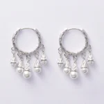 New 925 Sterling Silver Hoop Earrings Pearl Droplet Irregular Vintage Punk For Women Girl Gift Jewelry Dropshipping Wholesale - Image 6