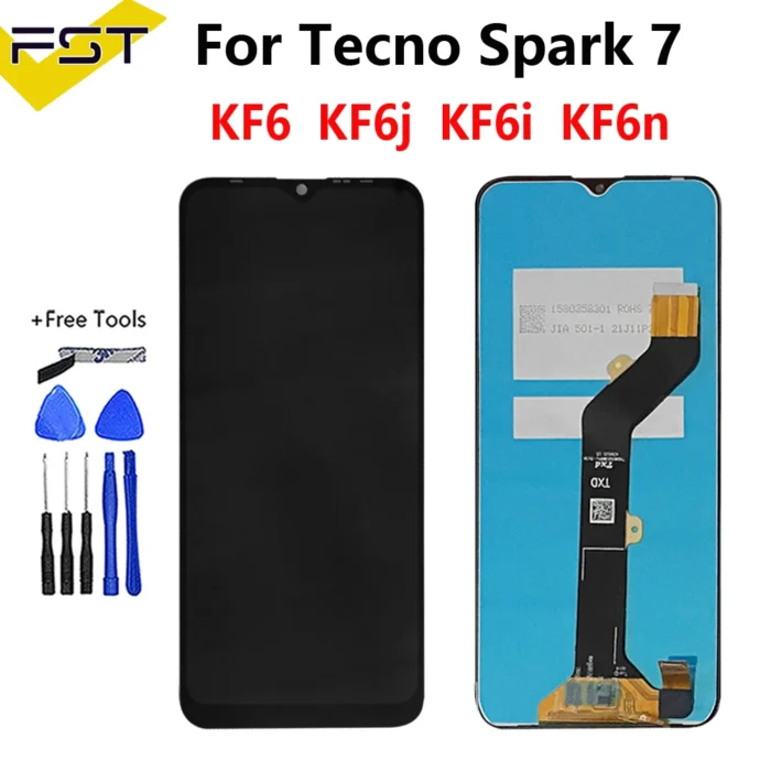 Original For Tecno Spark 7 Display KF6 KF6J KF6N KF6i KF6k LCD Touch Screen Digitizer Assembly For Tecno Spark7 Screen Repair - Image 1