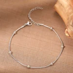 Stainless Steel Anklet Simple Snake Bead Chain Hip Hop Punk Anklet Fashion Light Luxury Women's Jewelry Accessories Banquet Gift - Image 2