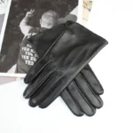 Men's Sheepskin Driving Gloves Solid Color Thin Single Leather Unlined Touch Screen Fashion Ripple Riding Motorcycle Gloves - Image 4