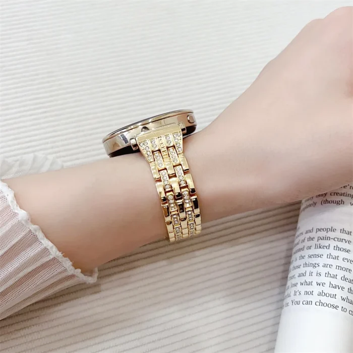 Luxury Diamond Metal Smartwatch Strap 18mm For Huawei Band GT4 Watchband Jewelry Stainless Steel Sport Wristband Replacement - Image 5