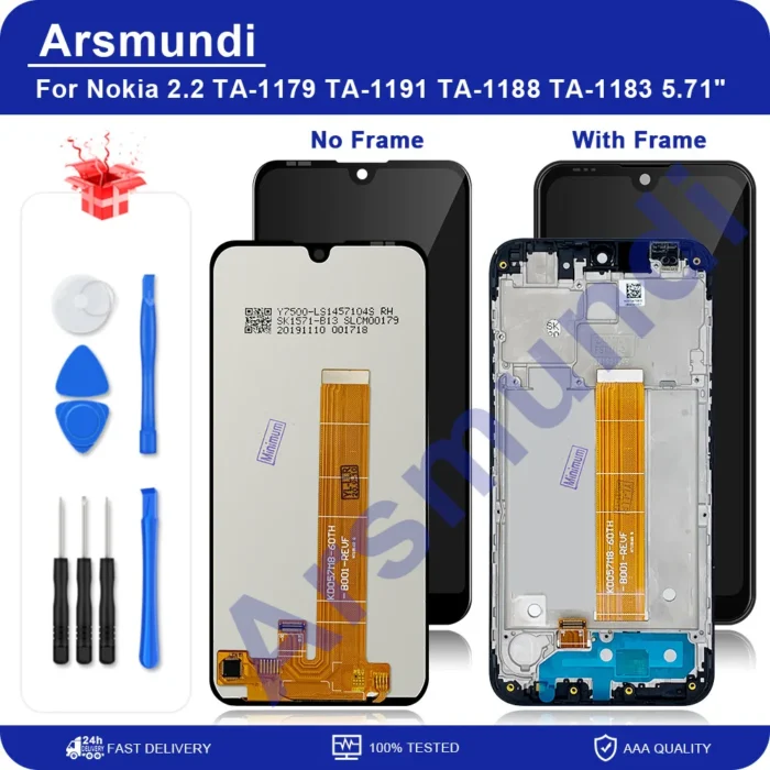 5.71'' Original For Nokia 2.2 LCD Display Touch Screen Digitizer Assembly For Nokia 2.2 N2.2 TA-1183 TA-1179 TA-1191 TA-1188 - Image 1