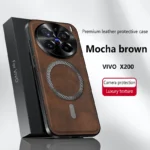 Funda For VIVO X200 Pro Mini X200 Ultra Case Magnetic Luxury Business Leather Texture for Magsafe Wireless charging Back Cover