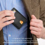 Men's Wallet Ultra Thin Rfid Leather with ID Window Multi Card Carbon Fiber Wallet - Image 6