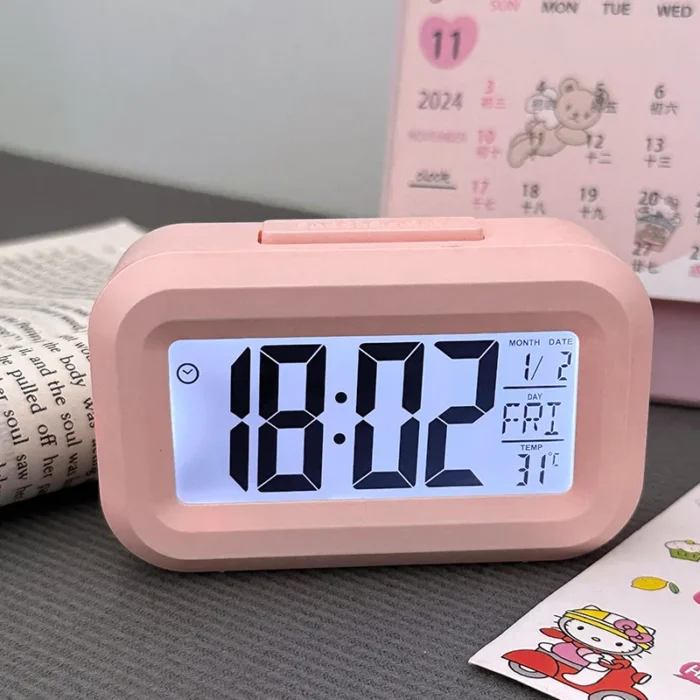 Sanrio Kawaii Hello Kitty Anime Cartoon Alarm Clock Room Desktop Ornament Student Alarm Clock Charm Birthday Gift - Image 1