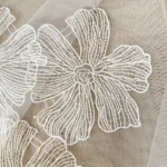 5Pcs White Flower Lace Patches Applique For Bridal Wedding Dress Handmade Flowers Repair Sewing Accessories - Image 3