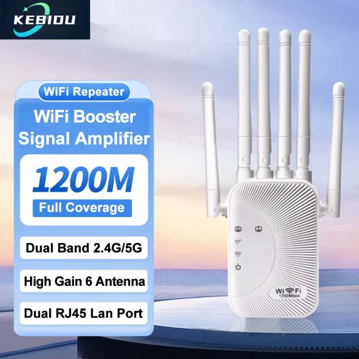 1200Mbps WiFi Repeater Dual band 2.4G 5Gr Amplifier Home Office Network Range Extender WiFi Signal Booster Wireless Wi-Fi Router - Image 1