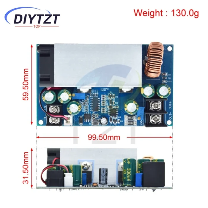 1PCS DIYTZT DC12-75V 600W 25A DC-DC Buck Constant Voltage Constant Current Converter Buck Regulator Adjustable Power Module - Image 2