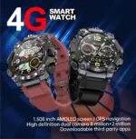 GoldenSpike 4G Android Smart Watch With 1.508inch Amoled Screen 466*466 8MP Dual Camera GPS WIFI IP68 Waterproof Smartwatch - Image 5