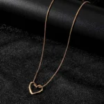 New Simple Hollow Love Heart Pendant Necklace for Women Fashion Creative Geometric Clavicle Chain Necklaces Party Jewelry Gift - Image 3