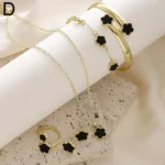 5pcs/set Luxury Quality Jewelry Sets Plum Blossom Plant Five Leaf Flower Women's Earrings Rings Bracelet Necklace Bangles Gift - Image 2