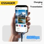 Essager 100W Type C To Type C Cable For iPhone 16 15 Samsung Huawei 5A PD Fast Charging For Macbook iPad Digital Dispaly Cable - Image 6