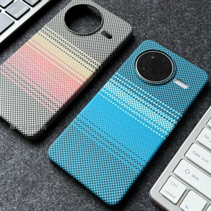 Case For Xiaomi POCO F7 Ultra Pro Fashion Kevlar Stripe PC Hard Back Cover For POCO F 7 Ultra Thin Shockproof Shell Funda - Image 1