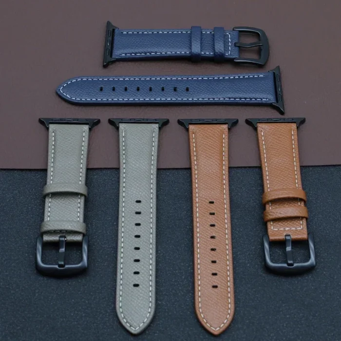 Leather Strap for Apple Watch Band Series 9 8 7 6 5 4 10 Ultra SE Comfortable Bracelet iWatch 49mm 45mm 44mm 42mm 41mm 40mm 46mm - Image 6