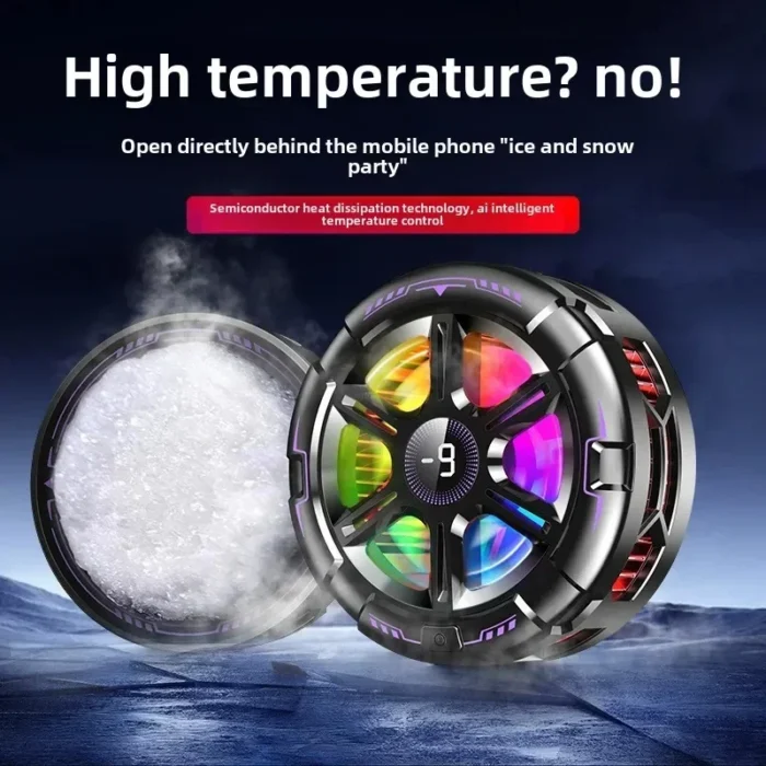 K21 Fast Cooling Mobile Phone Radiator, Game Cooler, Semiconductor Cooling Heat Sink, RGB, Temperature Display - Image 3