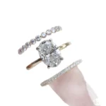 2025 new light luxury fashion versatile zircon jewelry women's super flash zircon exquisite three-piece ring - Image 5