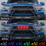 4pcs 12V RGB Colorful Front Grille LED Light Wiring Harness Kit For Toyota Tacoma 2016 2017 2018 2019 2020 w/TRD Pro APP Control - Image 5